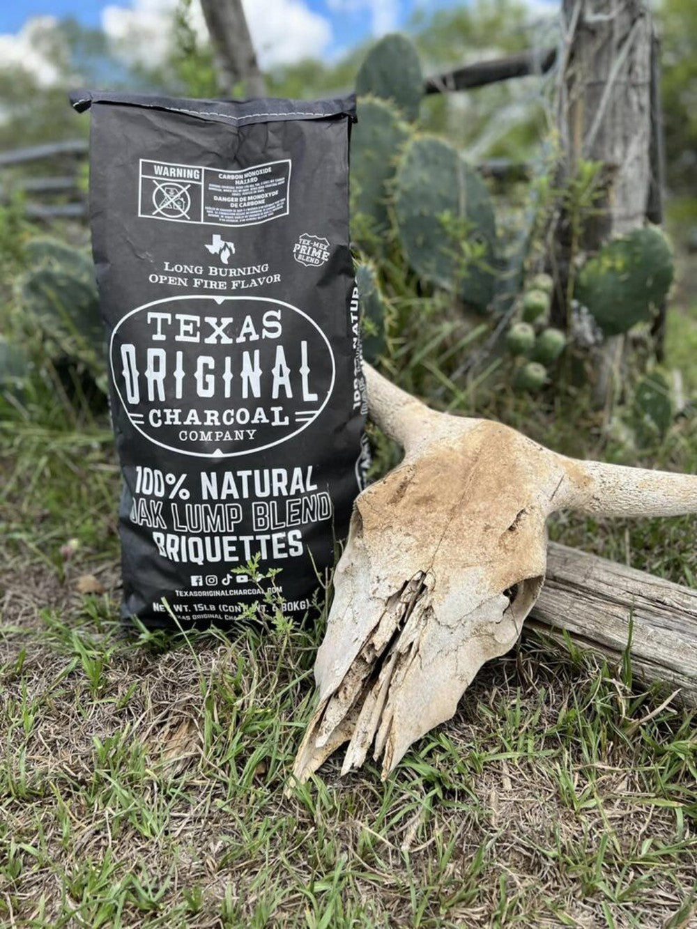 Texas Original Charcoal -100% Natural Oak Lump Blend Briquettes Premiun