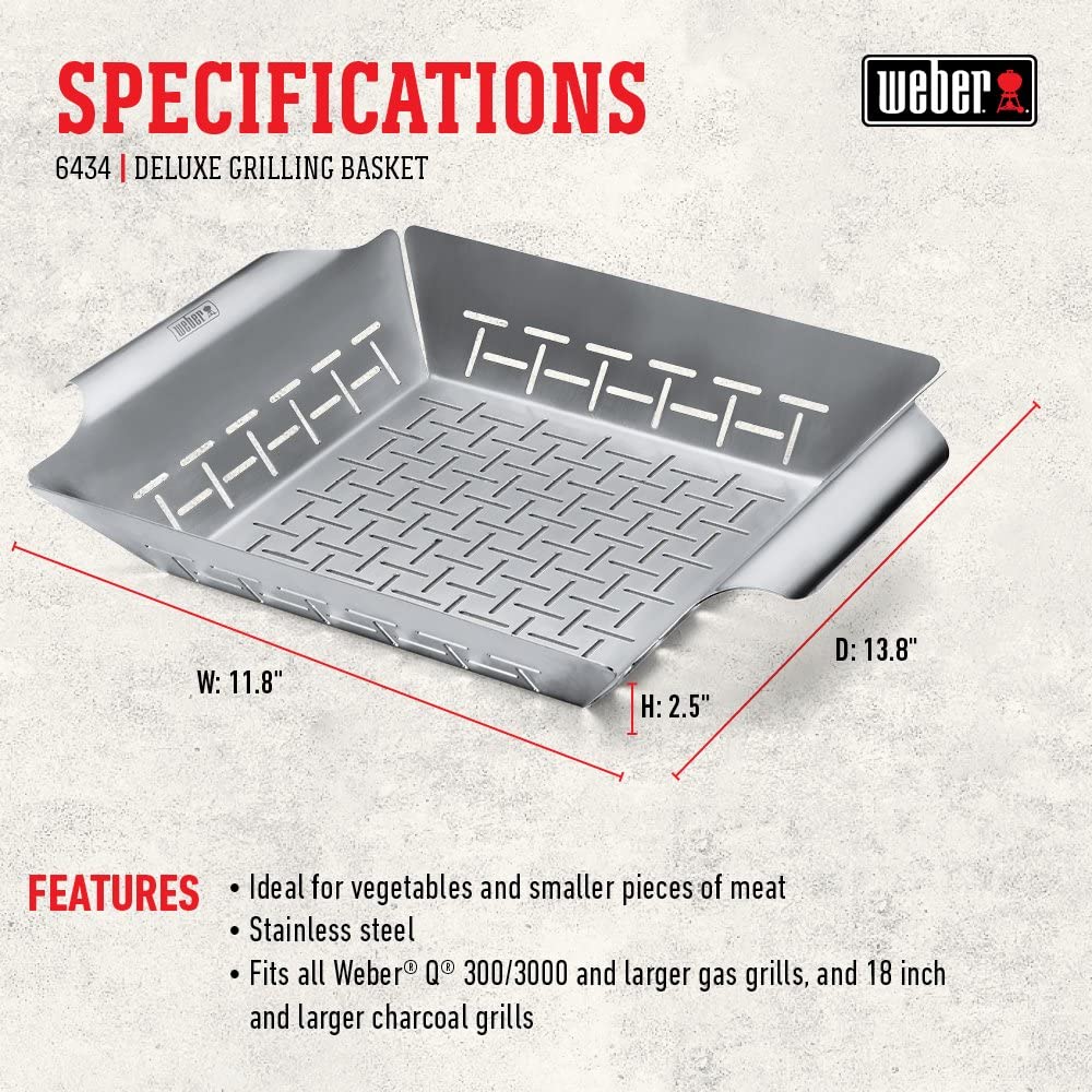 Weber Deluxe Grilling Basket - Large Weber Chilliwack BBQ Supply