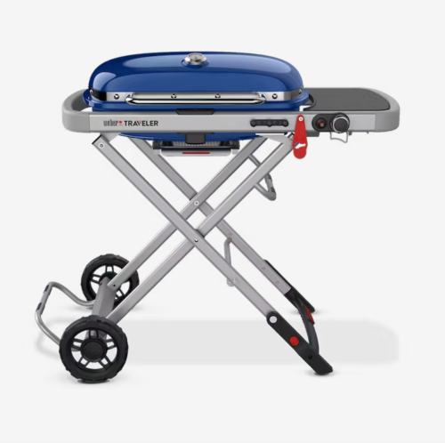 Weber Traveler Portable Gas Grill - Deep Ocean Blue Weber Chilliwack BBQ Supply