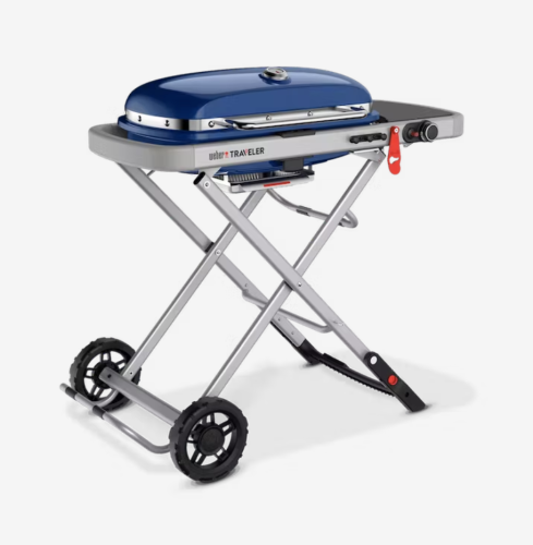 Weber Traveler Portable Gas Grill - Deep Ocean Blue Weber Chilliwack BBQ Supply