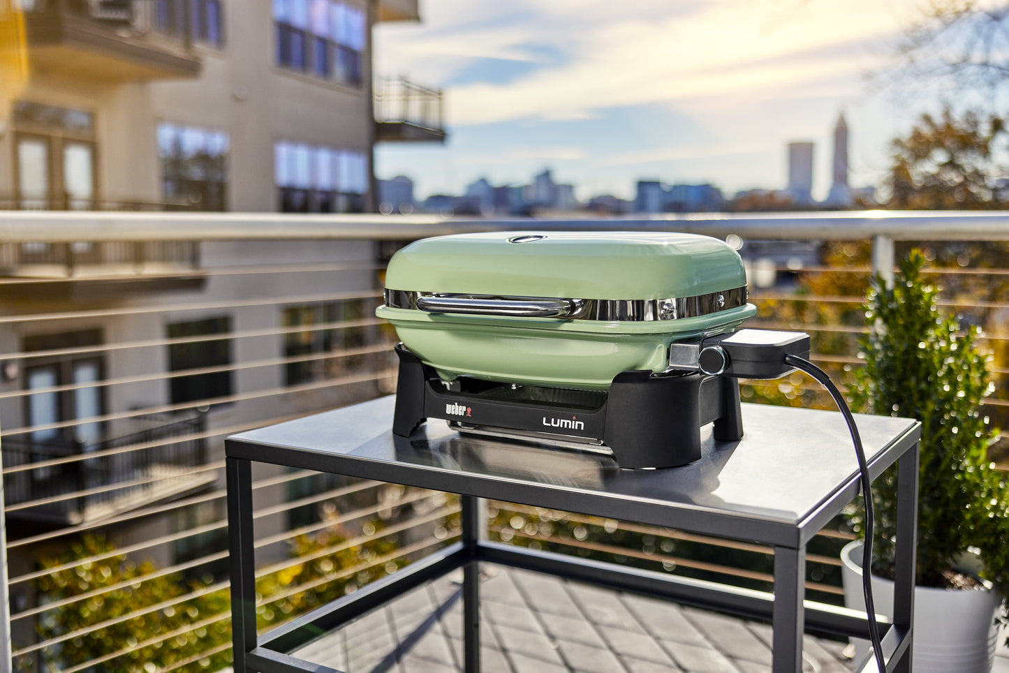 Weber Lumin Compact Electric Grill - Seafoam Green Weber Chilliwack BBQ Supply