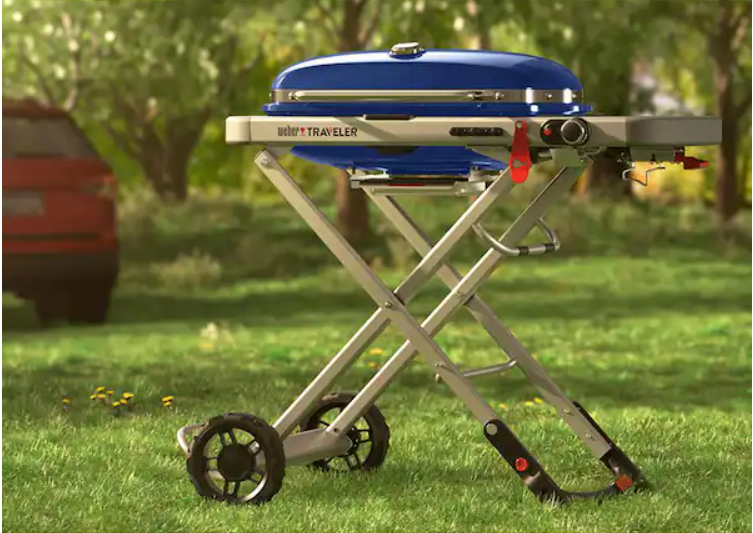 Weber Traveler Portable Gas Grill - Deep Ocean Blue Weber Chilliwack BBQ Supply