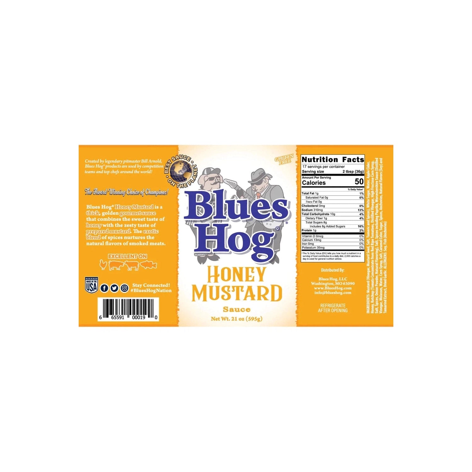 BLUES HOG Honey Mustard Sauce 21 oz Blues Hog Chilliwack BBQ Supply