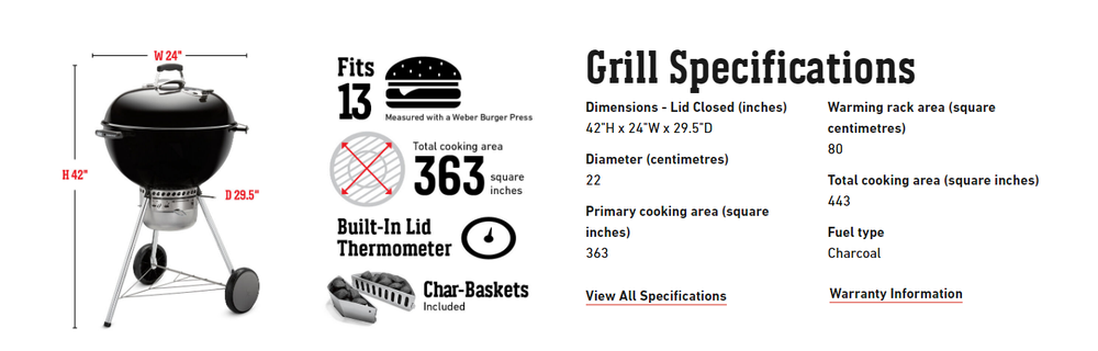 Weber Master-Touch Charcoal Grill 22" Weber Chilliwack BBQ Supply