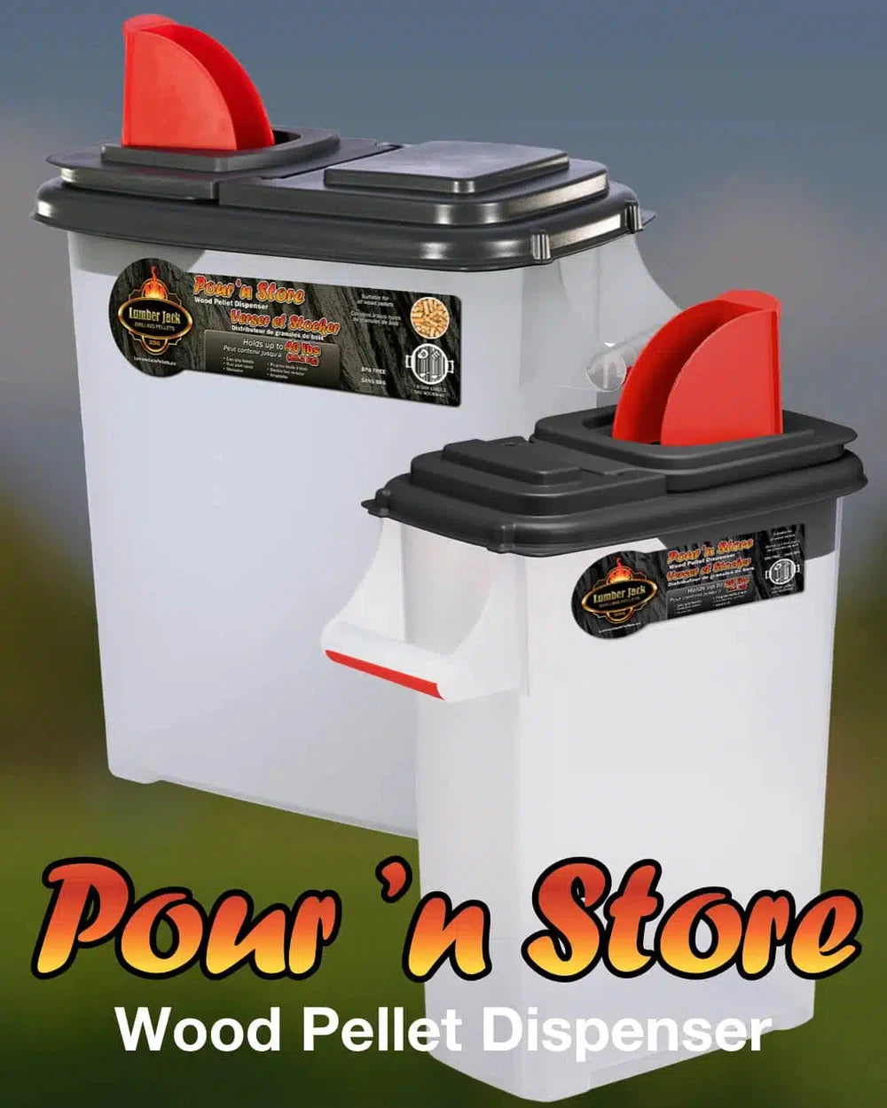 Lumber Jack Pour ‘N Store Wood Pellet Dispensers Lumber Jack Chilliwack BBQ Supply