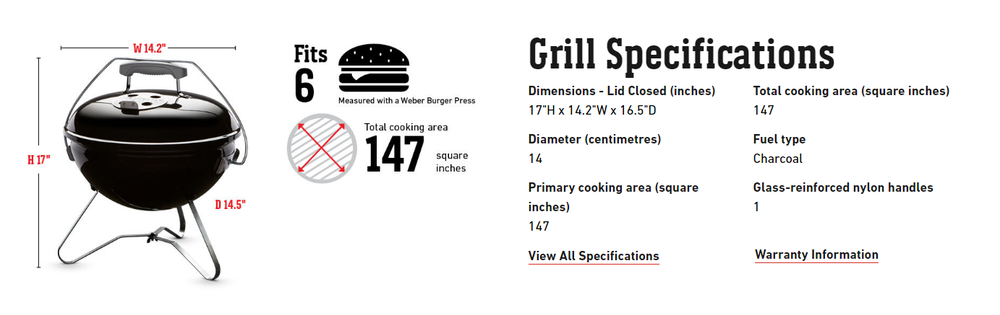 Weber Smokey Joe® Premium Charcoal Grill 14" Weber Chilliwack BBQ Supply