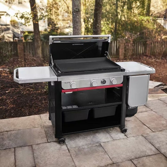 Weber Slate™ 30" Rust-Resistant Griddle with extendable side table 3 Burners | Liquid Propane