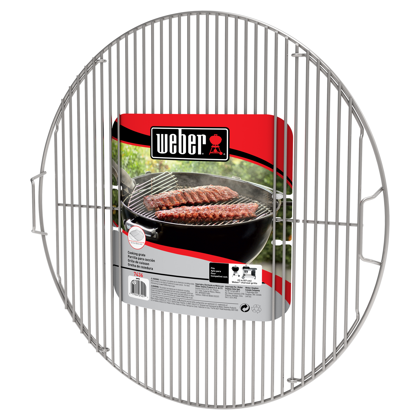 Weber Hinged Cooking Grate - Compatible with 22" charcoal grills