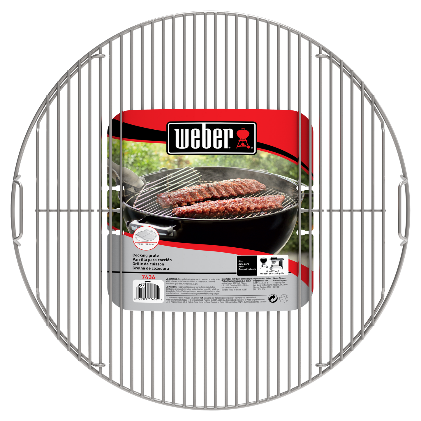 Weber Hinged Cooking Grate - Compatible with 22" charcoal grills