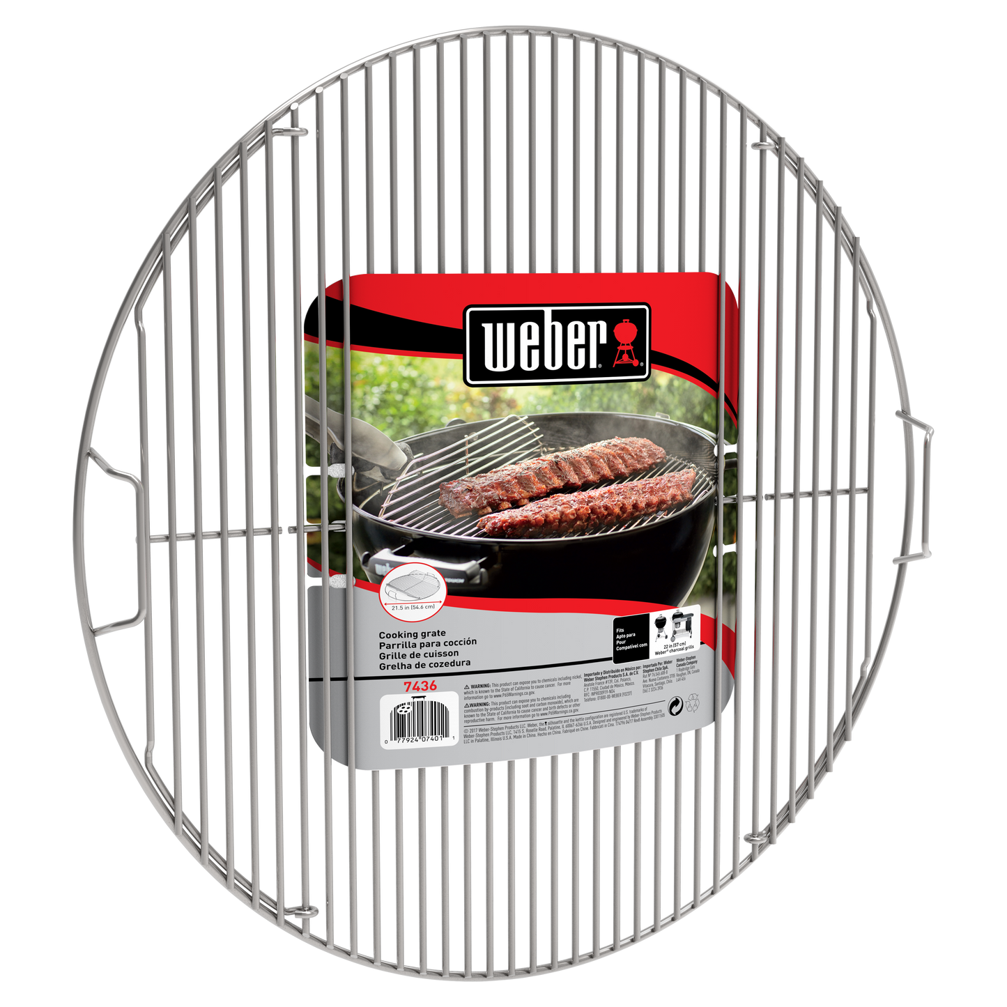 Weber Hinged Cooking Grate - Compatible with 22" charcoal grills