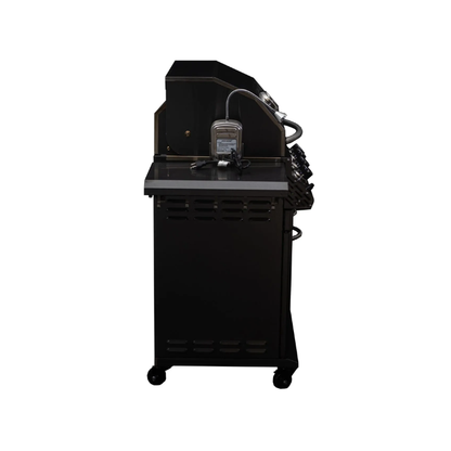 Jackson Grills Lux 550 Black Stainless 3 Burner Gas Grill with Infrared Rotisserie Burner and Premium Stainless Steel Construction. View of side
