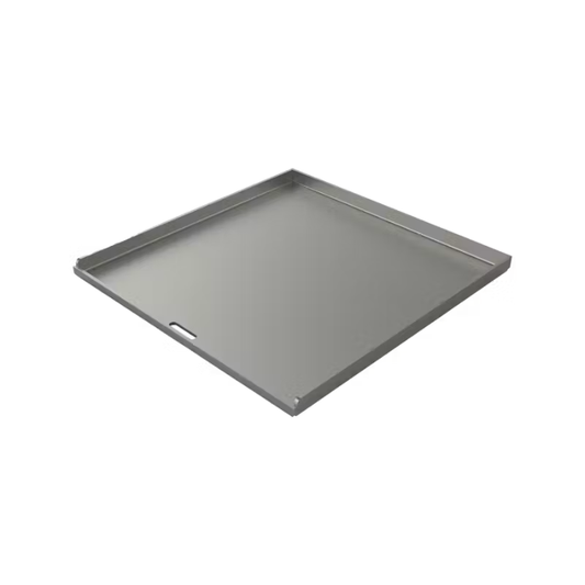 Weber Crafted® Rust-Resistant Griddle Insert installed on a Weber gas grill, featuring a pre-seasoned carbon-steel cooking surface ideal for smashed burgers, bacon, breakfast, fajitas, and flat-top grilling.