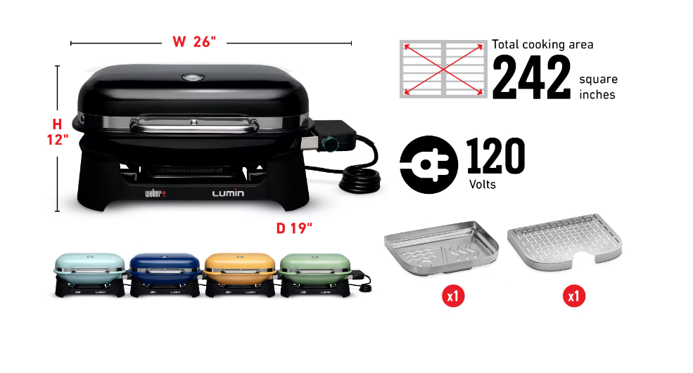 Weber Lumin Compact Electric Grill - Ice Blue Weber Chilliwack BBQ Supply